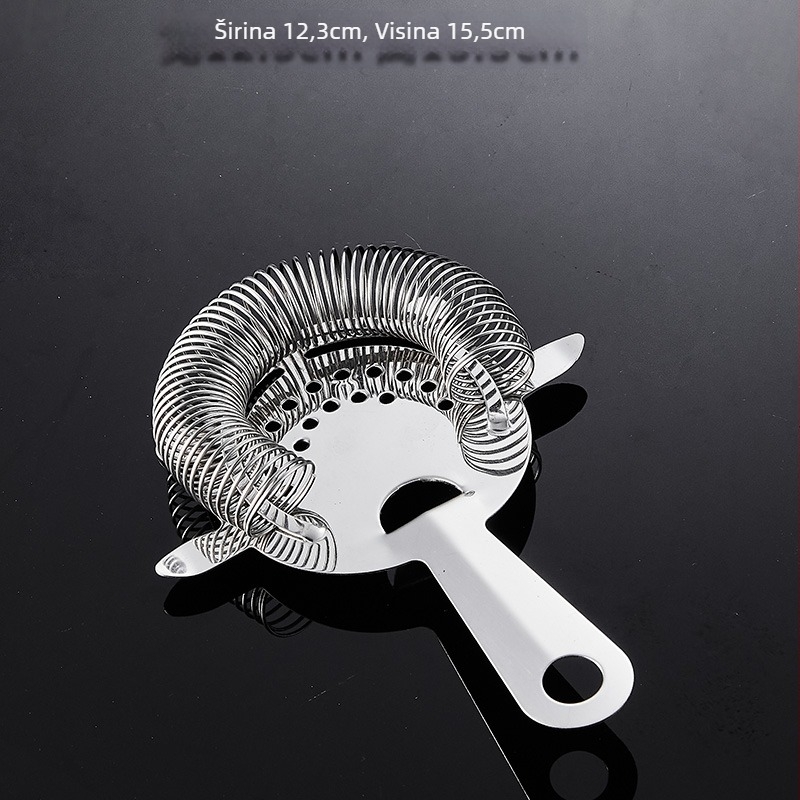 Bar Ice Strainer Hawthorne, europskog stila, 304 nehrđajući čelik, odjeljivač leda i filtr za vino