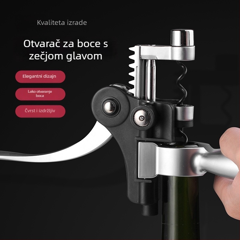 Aluminijska legura otvarač za vino, oblik glave zeca, prenosni, moguć ispis logotipa