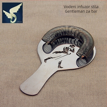 Nehrđajući čelični filter za koktele s motivom džentlmena, AL-656013621122 (Materijal: Nehrđajući čelik; Funkcija: odvajanje leda; Ispis loga: Da; Lansiranje: 2019)