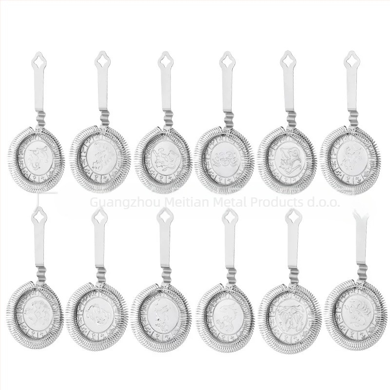 Bar alat za filtriranje leda s motivom 12 zviježđa, nehrđajući čelik, mogućnost otiska logotipa, prilagodljivo