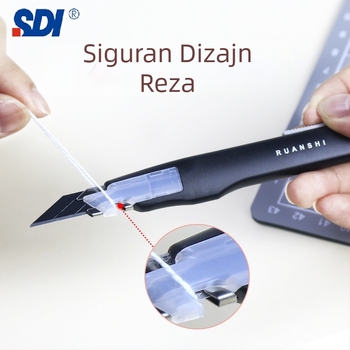 Hobi nož za umjetnost s automatskim zaključavanjem i anti‑drhtavim stezanjem – model 0443C, oštrica od legiranog čelika 0.4×9×75 mm, neto težina 0.07 kg