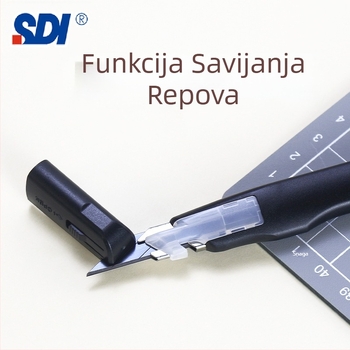 Hobi nož za umjetnost s automatskim zaključavanjem i anti‑drhtavim stezanjem – model 0443C, oštrica od legiranog čelika 0.4×9×75 mm, neto težina 0.07 kg