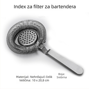 Nehrđajući čelični filter leda za koktele, alat za filtriranje, Broj proizvoda 005, Prilagodljivo, Ispis logotipa