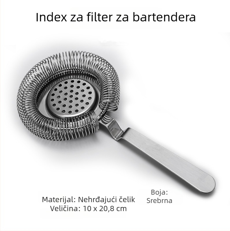 Nehrđajući čelični filter leda za koktele, alat za filtriranje, Broj proizvoda 005, Prilagodljivo, Ispis logotipa