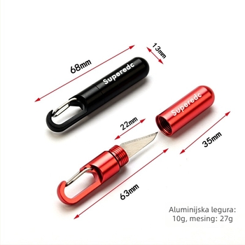 Nothing džepni nož – metalni nož s ključnim lancem, prenosni višenamjenski alat za otvaranje paketa i rezanje papira