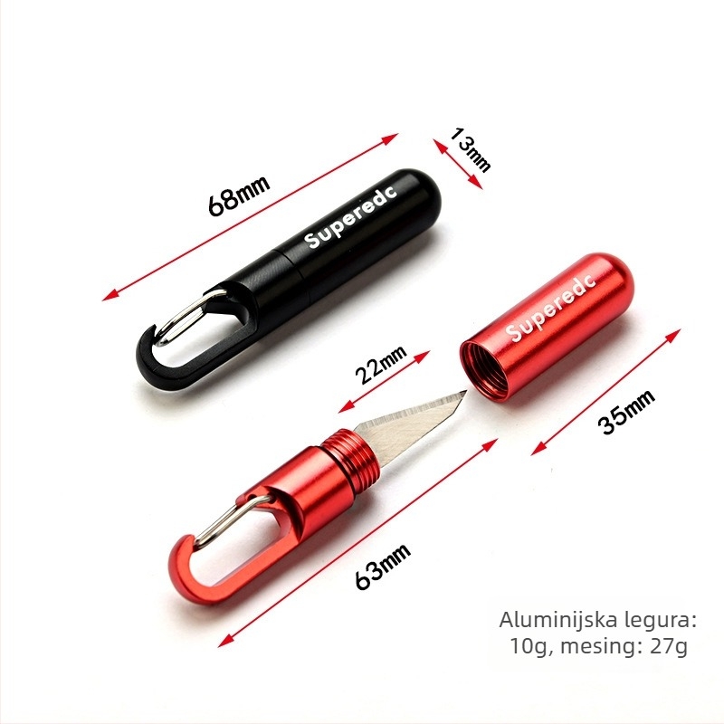Nothing džepni nož – metalni nož s ključnim lancem, prenosni višenamjenski alat za otvaranje paketa i rezanje papira
