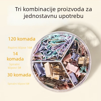 Deli metalni long-tail klip set za ured, 3u1, s dovetail klipom, u kutiji