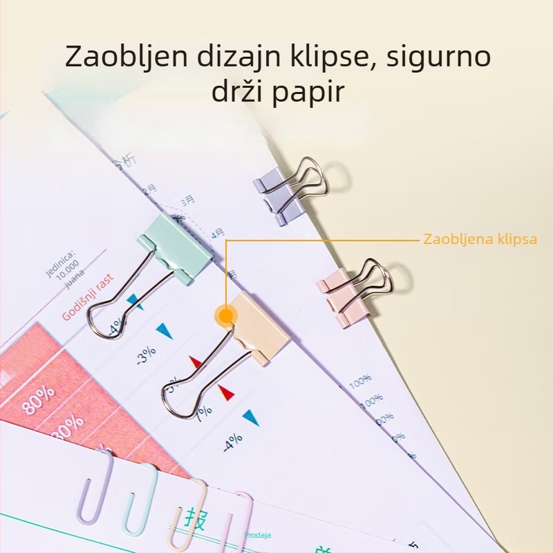 Deli metalni long-tail klip set za ured, 3u1, s dovetail klipom, u kutiji