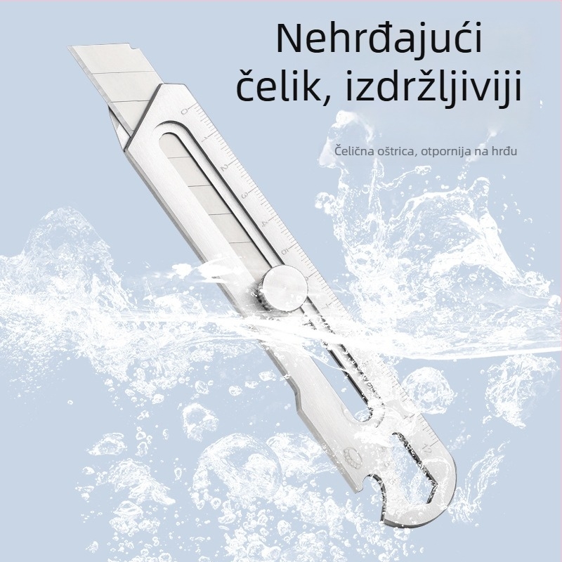 Šest u jedan nož za tapete od nehrđajućeg čelika, snažan, debela oštrica 0.5×18×100 mm