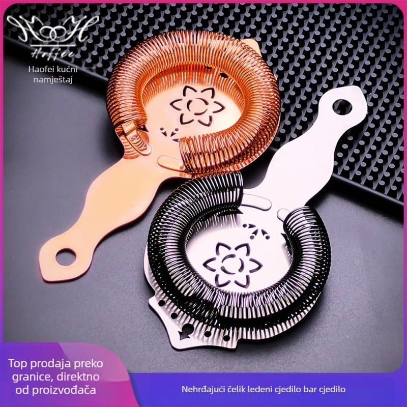 HOFFEE žlica za filtriranje leda - nehrđajući čelik, prilagodljiva s logom, separator za led, model 2024