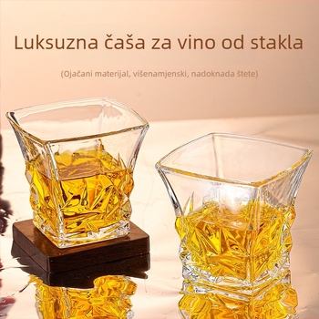 Čaša za whisky, lagani luksuzni retro stil, staklo od soda-lime, bez ručke i bez poklopca, model TZ-4