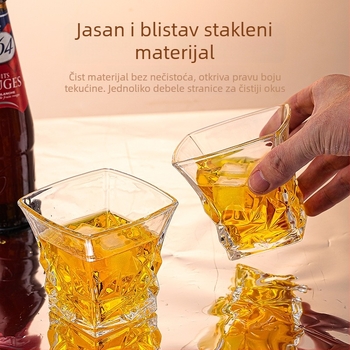 Čaša za whisky, lagani luksuzni retro stil, staklo od soda-lime, bez ručke i bez poklopca, model TZ-4