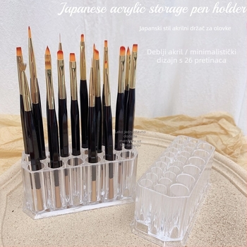 Držač za lak za nokte s 26 rupa, proziran akril, metalni zaštitni poklopac