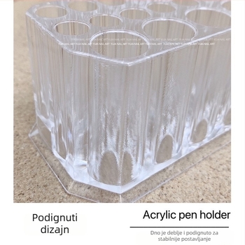 Držač za lak za nokte s 26 rupa, proziran akril, metalni zaštitni poklopac