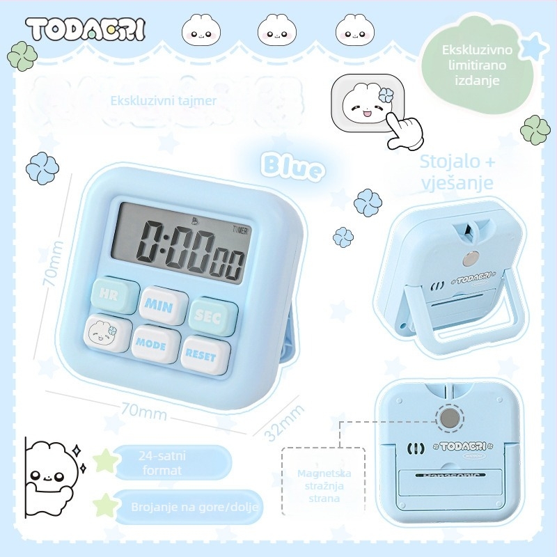 Timer s odbrojavanjem, glasovni podsjetnik za učenje, model Rs259c, ABS kućište, treba suha baterija