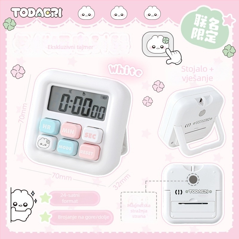 Timer s odbrojavanjem, glasovni podsjetnik za učenje, model Rs259c, ABS kućište, treba suha baterija