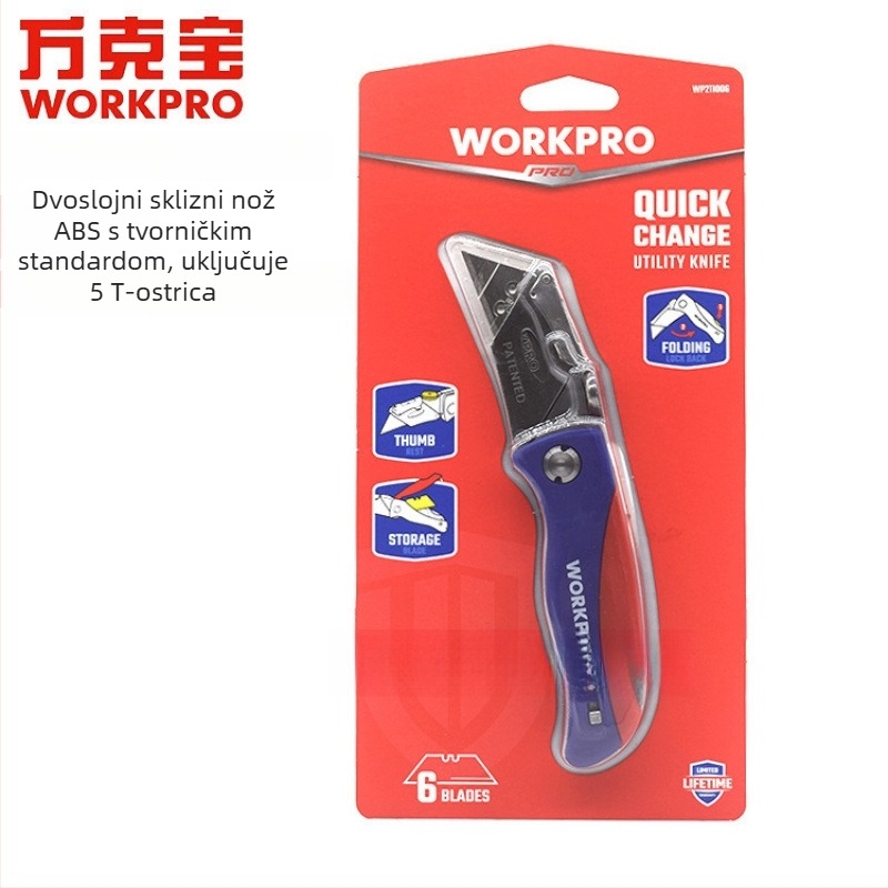 Teški sklopivi višenamjenski nož s plastičnom drškom, model 211006