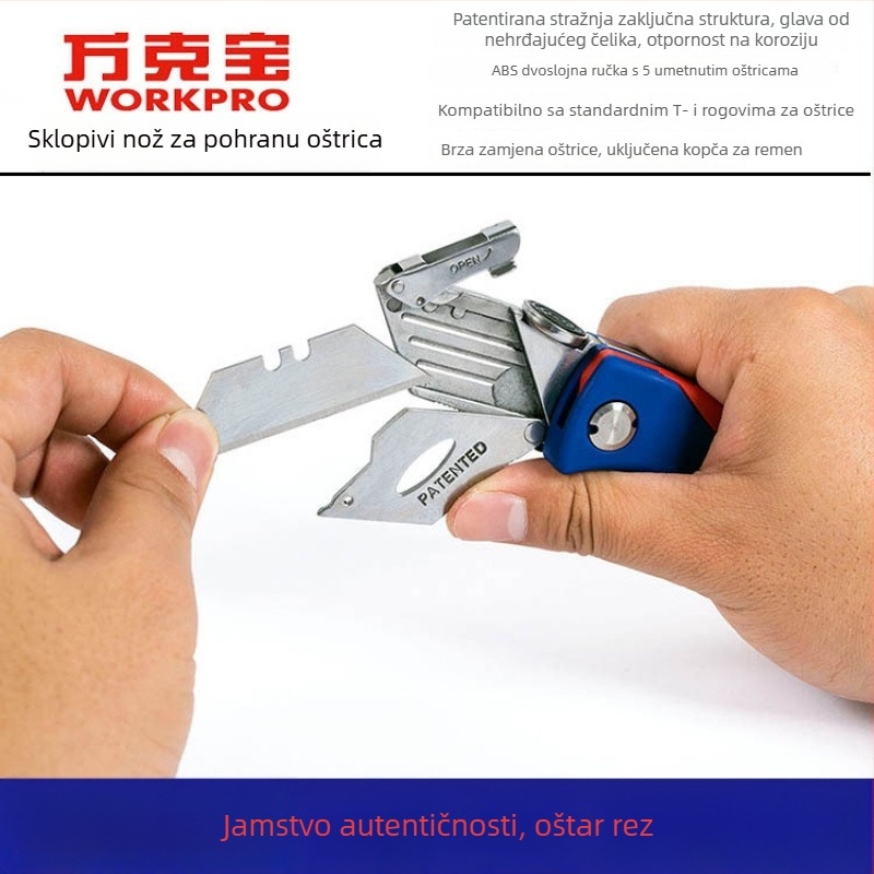 Teški sklopivi višenamjenski nož s plastičnom drškom, model 211006