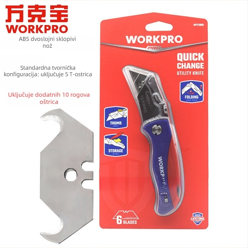 Teški sklopivi višenamjenski nož s plastičnom drškom, model 211006