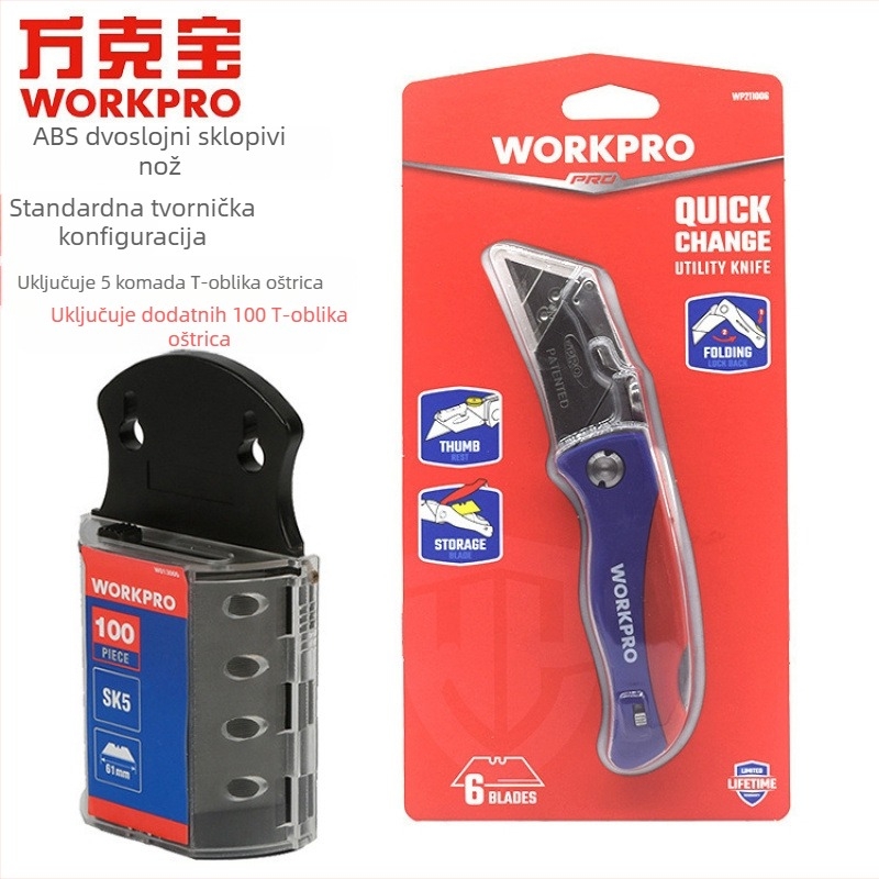 Teški sklopivi višenamjenski nož s plastičnom drškom, model 211006