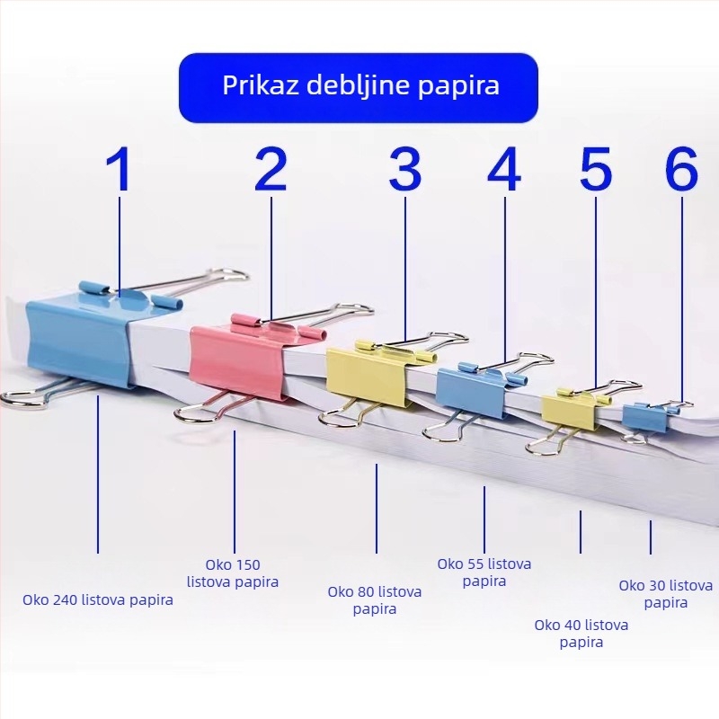 Šarene dugačke klipse za papir