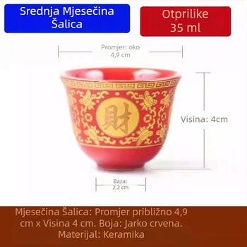 Keramička čaša za vino, jednostavan stil, bez loga