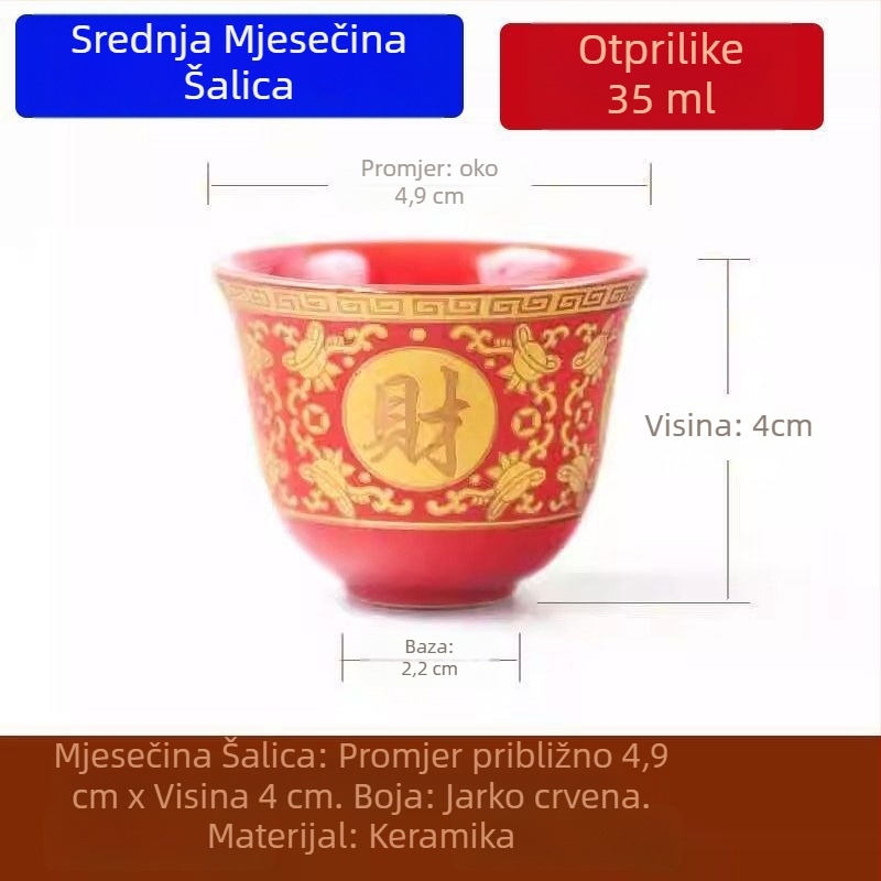 Keramička čaša za vino, jednostavan stil, bez loga