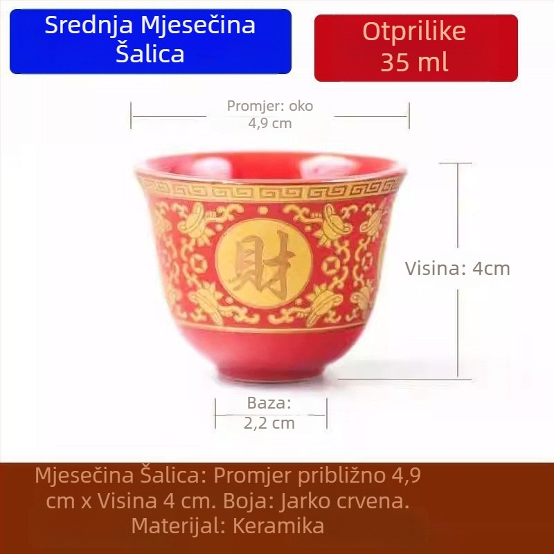 Keramička čaša za vino, jednostavan stil, bez loga