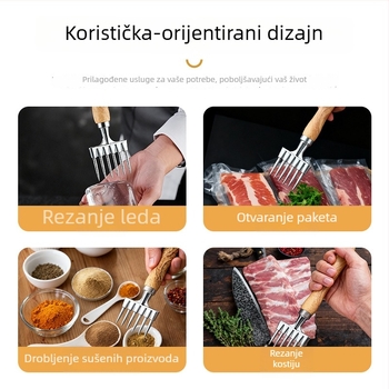 Aluminijski koktel-ledeni kopalj sa šest zuba – moderni minimalistički bar alat, model AZ41-1, 60 g, pakiranje OPP