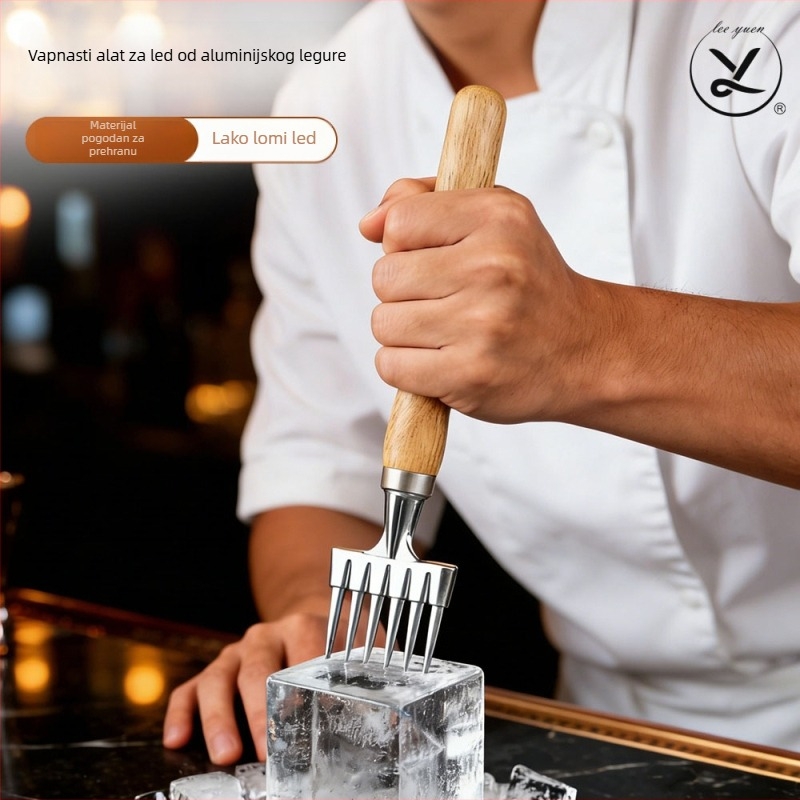 Aluminijski koktel-ledeni kopalj sa šest zuba – moderni minimalistički bar alat, model AZ41-1, 60 g, pakiranje OPP