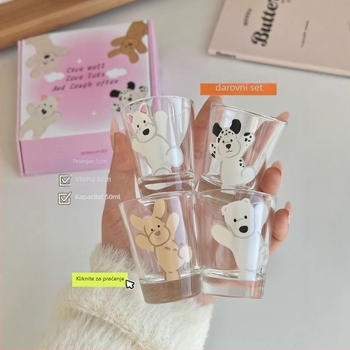 Čaša za alkohol u Ins stilu, staklena, kapacitet 1–100 ml, set 6–10 komada, mogućnost logotipa