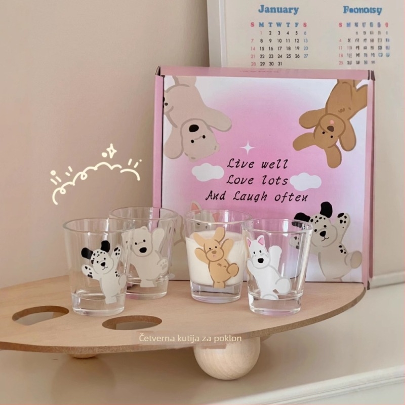 Čaša za alkohol u Ins stilu, staklena, kapacitet 1–100 ml, set 6–10 komada, mogućnost logotipa