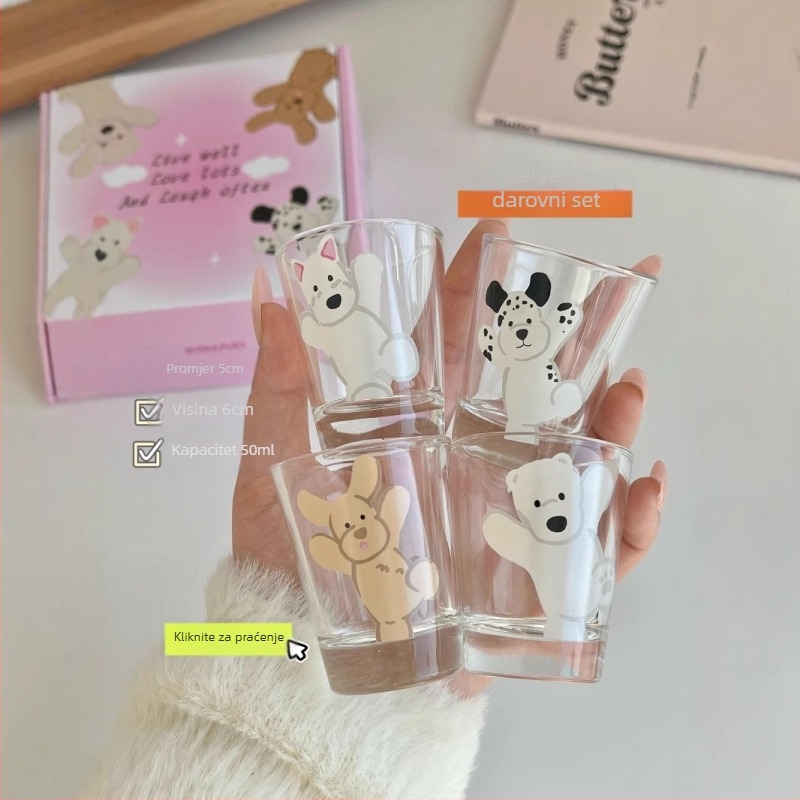 Čaša za alkohol u Ins stilu, staklena, kapacitet 1–100 ml, set 6–10 komada, mogućnost logotipa