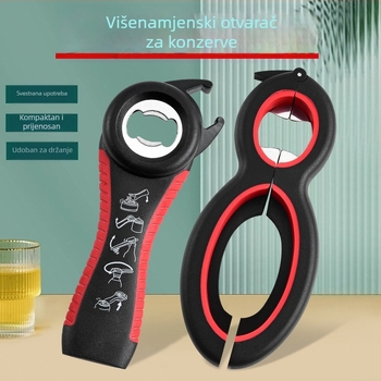 Nerđajući čelični Multifunkcionalni set otvarača za boce i konzerve – 5-u-1 otvarač za pivo, 6-u-1 otvarač za konzerve, 4-u-1 otvarač za poklopce