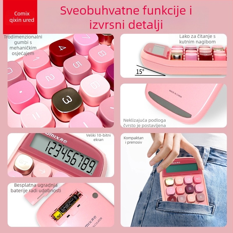 Comix C-2022 jednostavan uredski kalkulator – AA baterija uključena