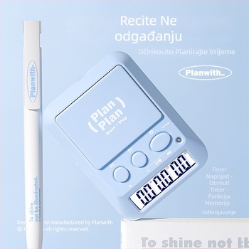 Planwith višenamjenski kuhinjski timer s glasovnom funkcijom — plastično kućište, 46 g, odbrojavanje za kuhanje, pečenje i upravljanje vremenom.