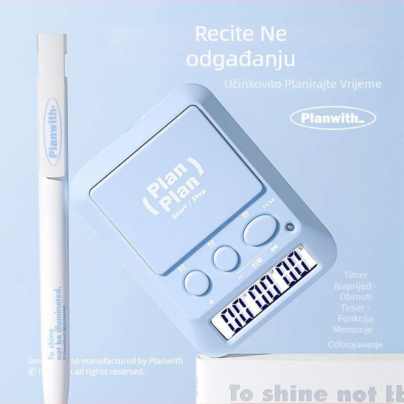 Planwith višenamjenski kuhinjski timer s glasovnom funkcijom — plastično kućište, 46 g, odbrojavanje za kuhanje, pečenje i upravljanje vremenom.