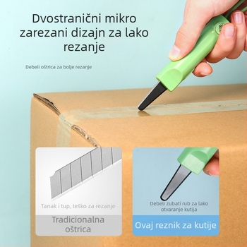 Otvarač kutija s magnetskim ekspresnim nožem, prenosni kućni alat ABS+TPR, 73 g, kaiš za nošenje