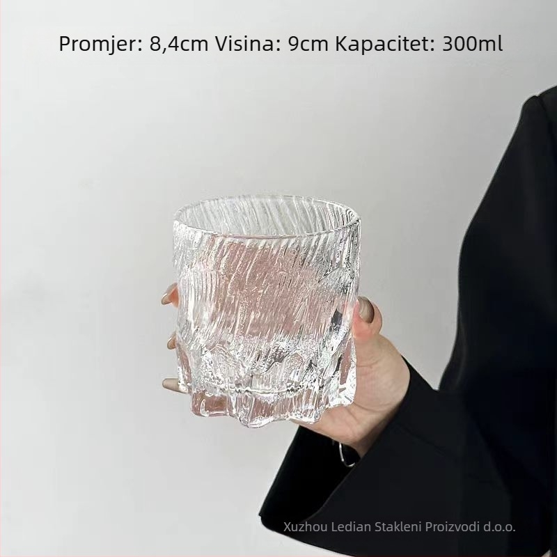 Staklena čaša za koktele/vino, stil Light Luxury Retro, cvjetni dizajn, težina 250 g, vrhunski proizvod