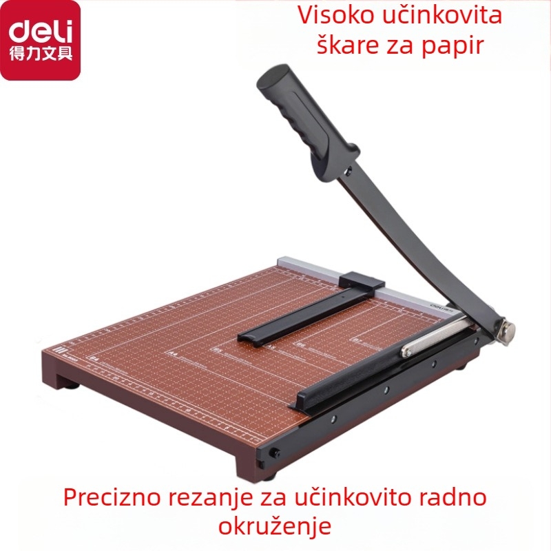Deli ručni rezač papira – drveno kućište, model 8003/8004, marka Deli, za rezanje