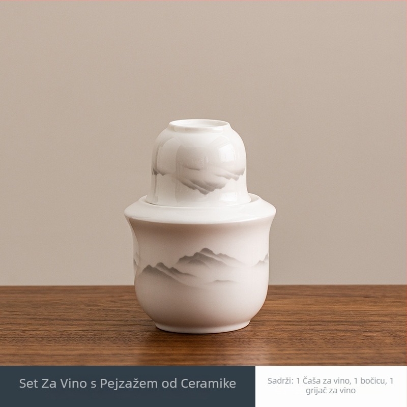 Keramički set za grijanje vina s dekanterom, novi kineski stil, kapacitet 1-100 ml, lansiran 2025.