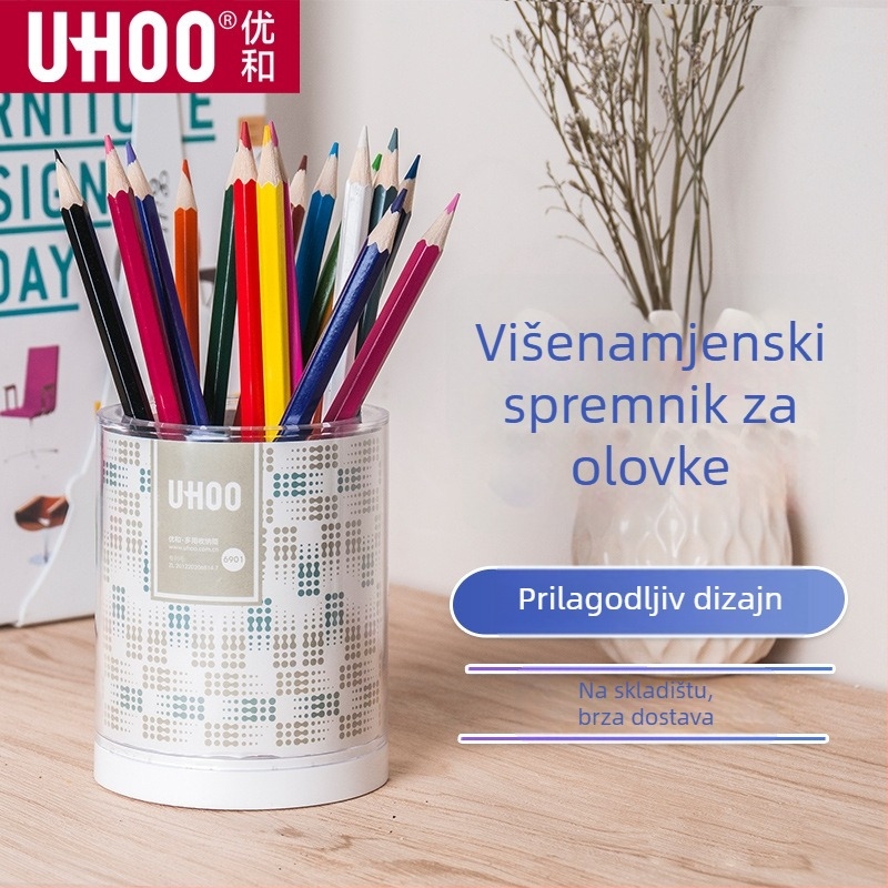 Youhe 6901/6902/6903 set držača za olovku i stolni organizator, plastika, kružnog oblika, otisak logotipa, prilagodljiva obrada