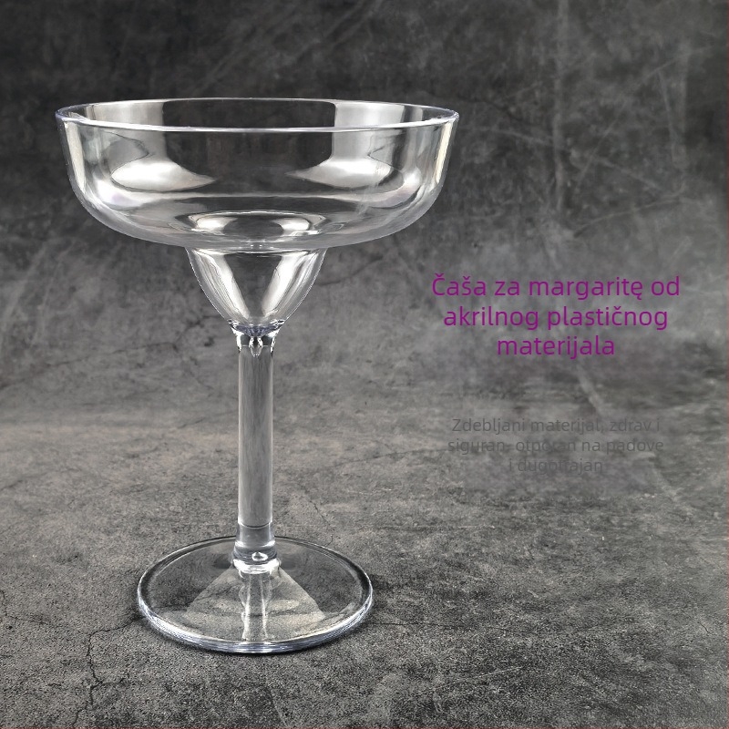 Koktelska čaša od plastike, prozirna, modernog minimalističkog stila, zapremina 301–400 ml, moguć ispis logotipa.