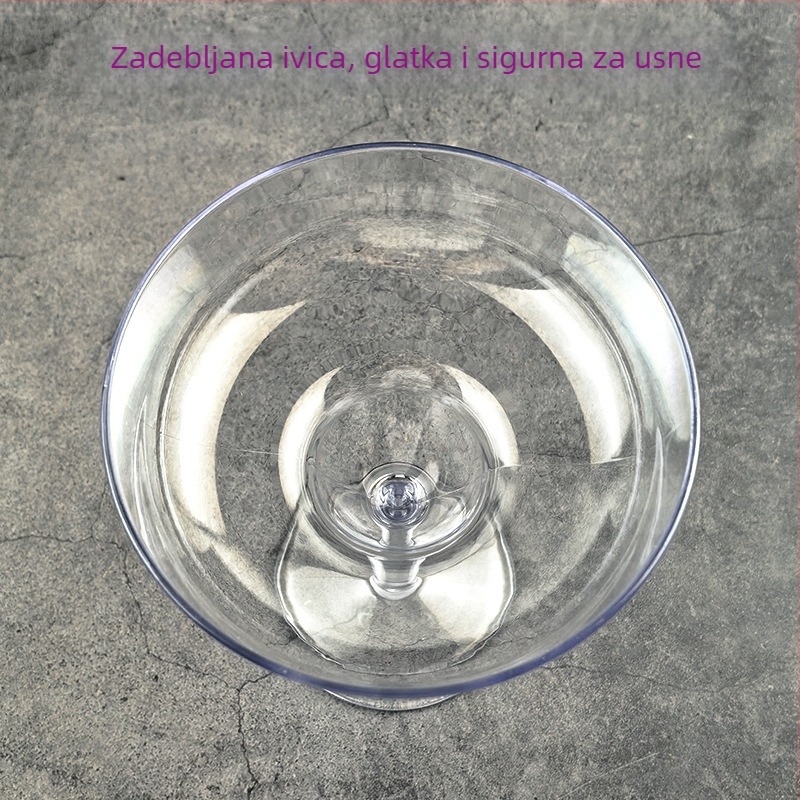 Koktelska čaša od plastike, prozirna, modernog minimalističkog stila, zapremina 301–400 ml, moguć ispis logotipa.