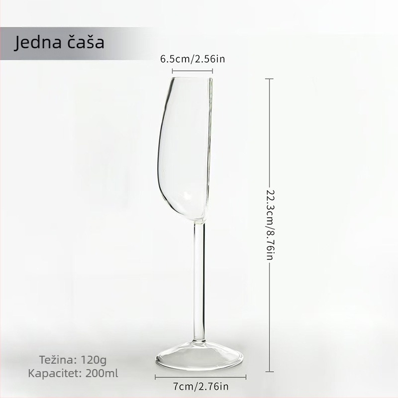 Čaša za šampanjac Mingji Glass, staklo, kapacitet 101–200 ml, moderni minimalistički stil