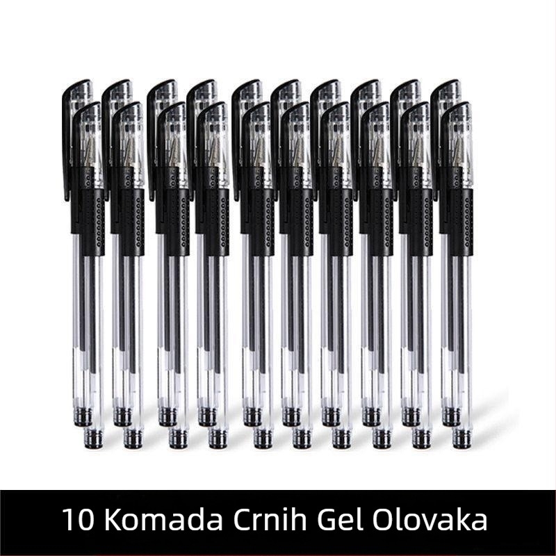 Set gel olovaka, 10 komada, plastično kućište, plastična vrh, brzo sušeće mastilo