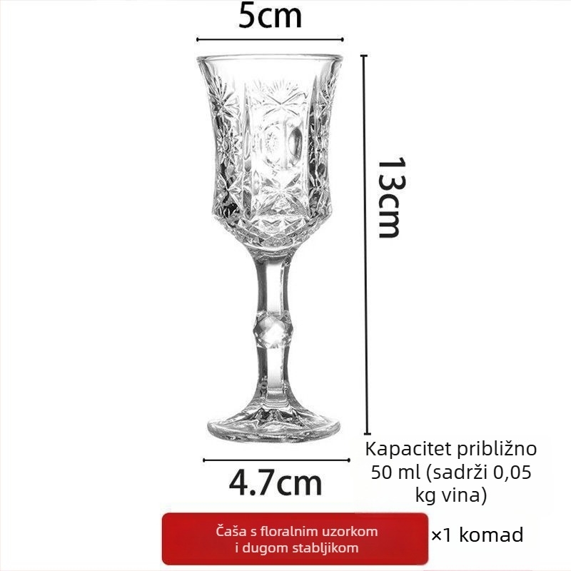 Čaša za vino s rogovim dizajemom i otvorom u struku, kineski stil, kapacitet 1–100 ml, obična stakla