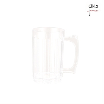 Pivska čaša od akrila, kapacitet 401–500 ml, moderan minimalistički stil, pravokutni oblik