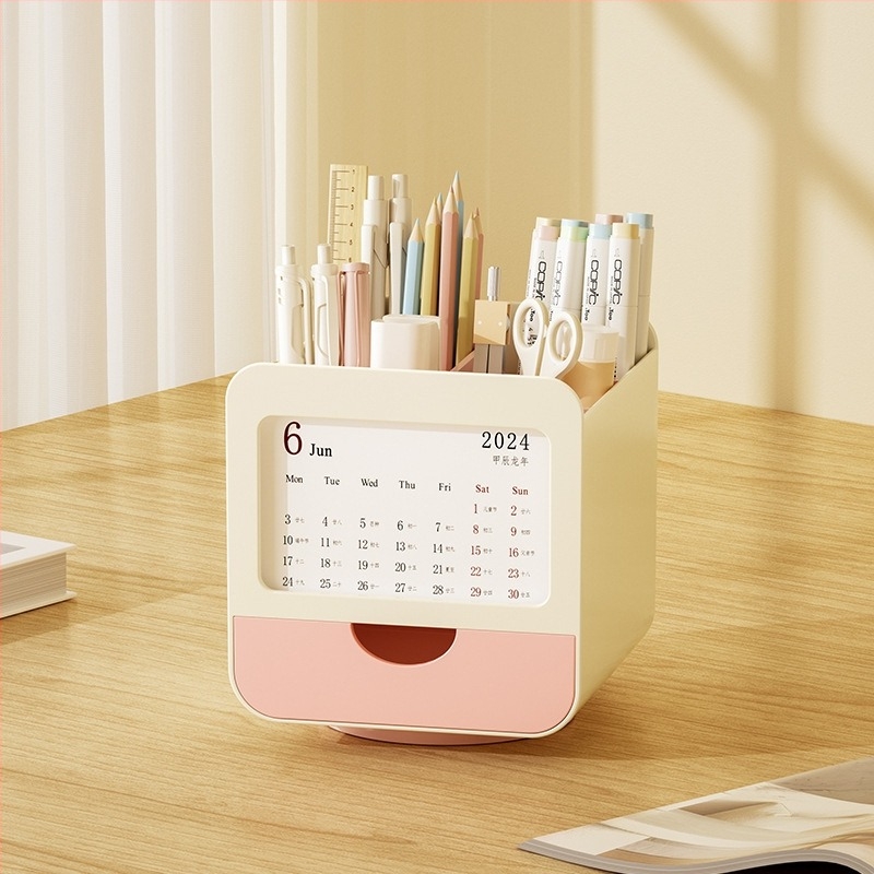 Stolna kutija za pohranu i držač olovaka, plastika, četverokutnog oblika, uredski organizator