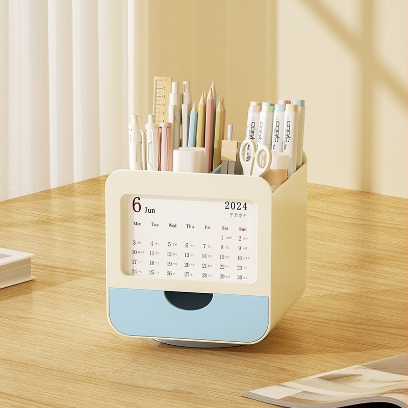 Stolna kutija za pohranu i držač olovaka, plastika, četverokutnog oblika, uredski organizator